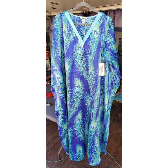 WILD Retro 70's style muu muu caftan kaftan. Mrs. Roper! Tiki Free Shipping! - Picture 6 of 6